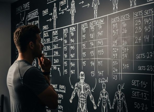 Preparador físico pensando sobre la estructura de entrenamiento